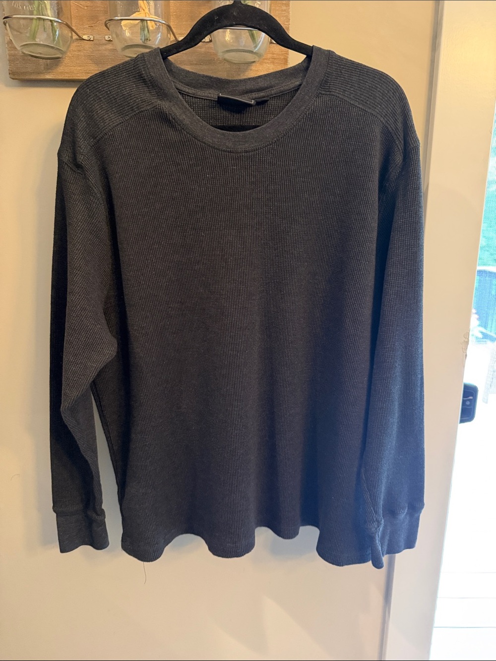 Field & Stream Dark Charcoal Ribbed Long-Sleeve Crew
